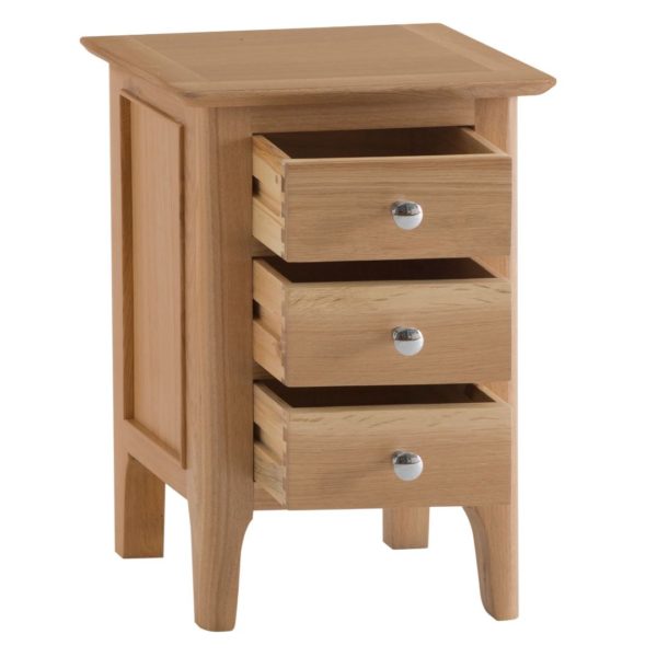 Natural Oak Small 3 Drawer Bedside Table | My Living Furniture