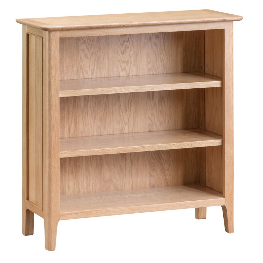 Natural Oak Small Wide Bookcase My Living Furniture   NT SWBC 1 