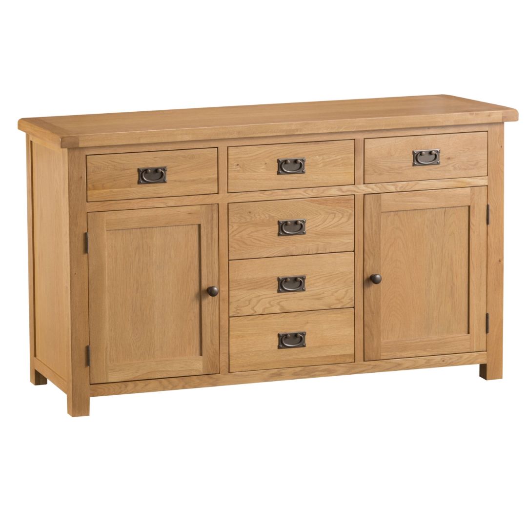 Medium Oak 2 Door 6 Drawer Sideboard | My Living Furniture